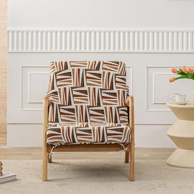 Printed Chair Cover, Universal In All Seasons, Single Wooden Chair Cover, Integrated Backrest, All-Inclusive Home Protection Cover