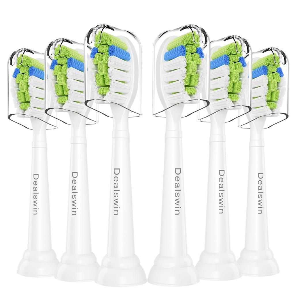 Improved Dealswin Electric Toothbrush Replacement Brush Heads for Philips Plaque Removal Compatible with White Plus and Other Models [2025 Model]