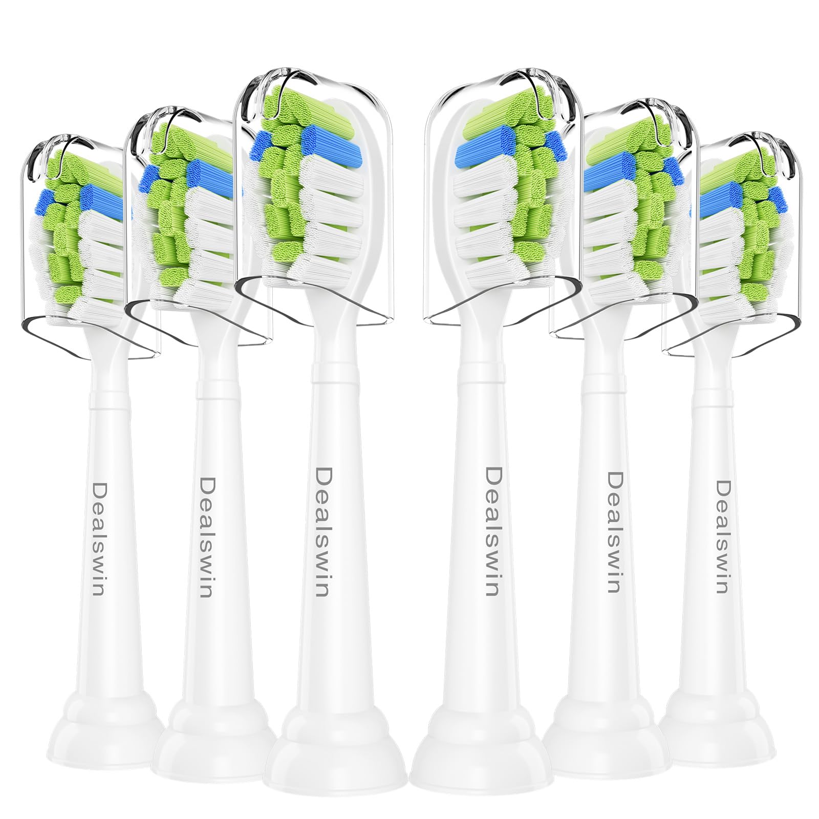 

Improved Dealswin Electric Toothbrush Replacement Brush Heads for Philips Plaque Removal Compatible with White Plus and Other Models [2025 Model] синий