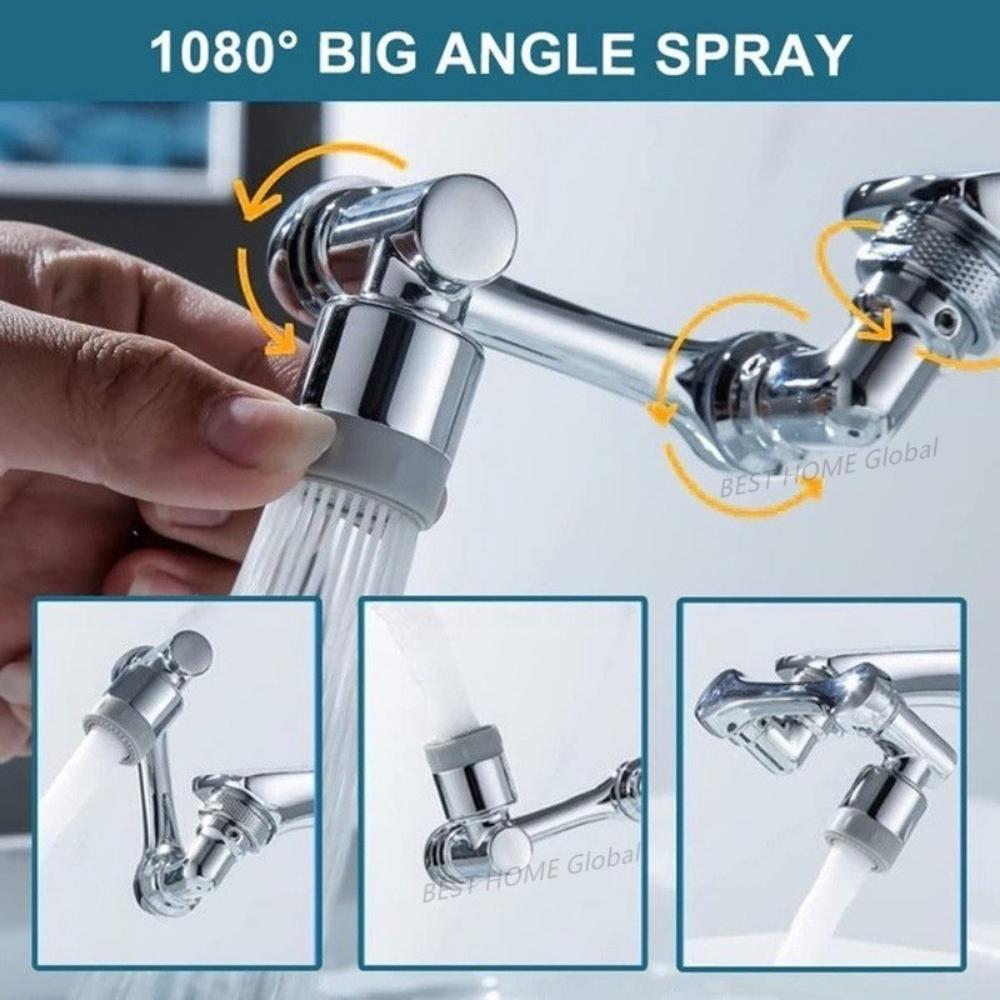 99% Universal 1080° Rotary Extender Faucet Splash Head Aerator Plastic for Kitchen Washbasin Tap Bubbler Nozzle Robotic Arm
