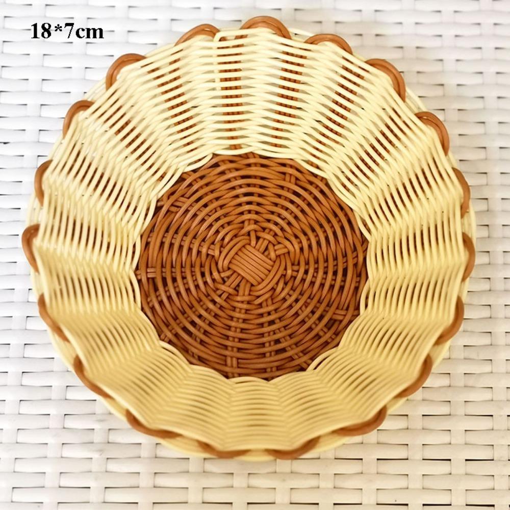 Hardness Rattan Wicker Woven Serving Baskets Household Handwoven Bread Fruit Vegetables Basket 8 Styles Hot Pot Platter