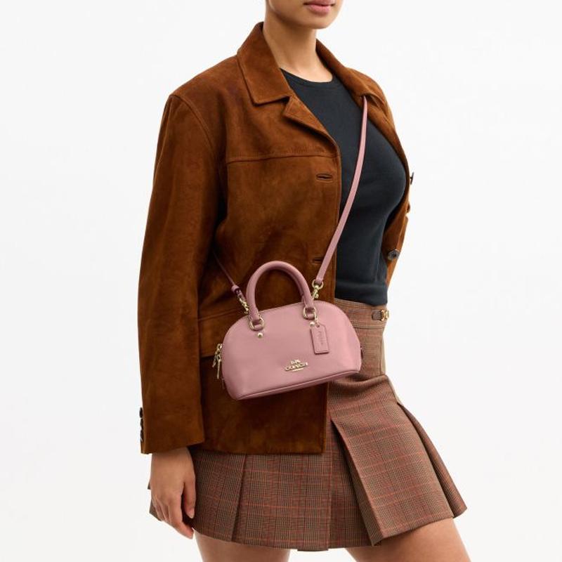Coach SATCHEL LARA 22 Wraparound Zipper Closure Cow Leather Shoulder Handbag Mini Women's Pink
