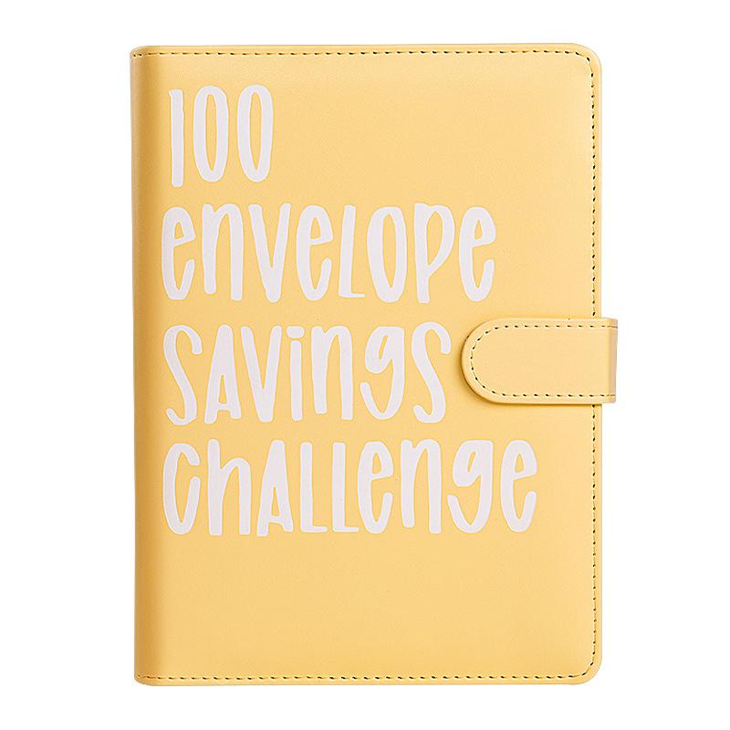 Custom Logo Lovers 100 Envelope Money Saving Challenge Loose-Leaf Budget Binder A5 PU Leather Storage Book with Kawaii PVC Cover