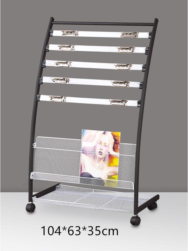 Newspaper & Magazine Display Stand with Brochure Holder for Office Organization and Storage