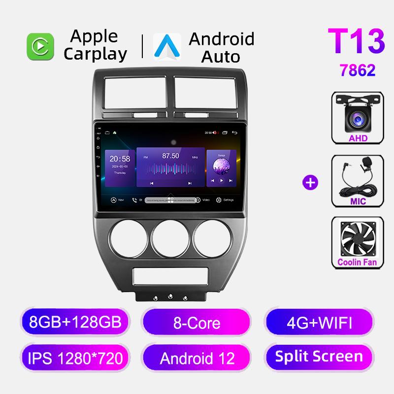 Car Multimedia Player for Jeep Compass MK Patriot 2006-2010 Android Radio 2 Din Stereo Screen GPS Navigation Head Unit Carplay