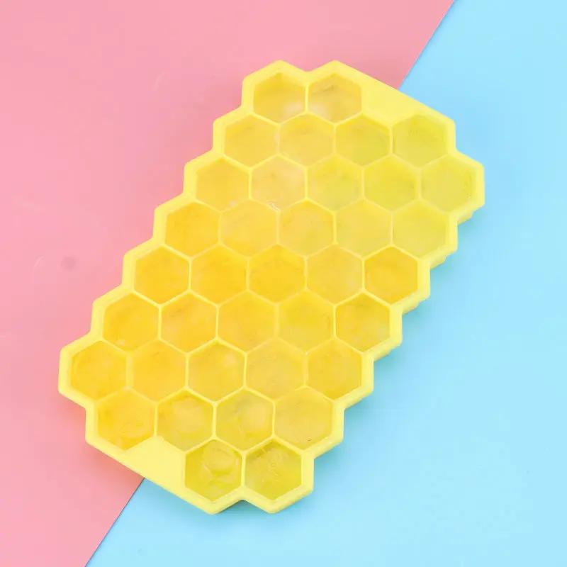 37 Cavity Honeycomb Ice Cube Trays Mold Reusable Silicone Ice Cube Mold BPA Free Ice Cream Maker with Lids DIY Popsicle Mold