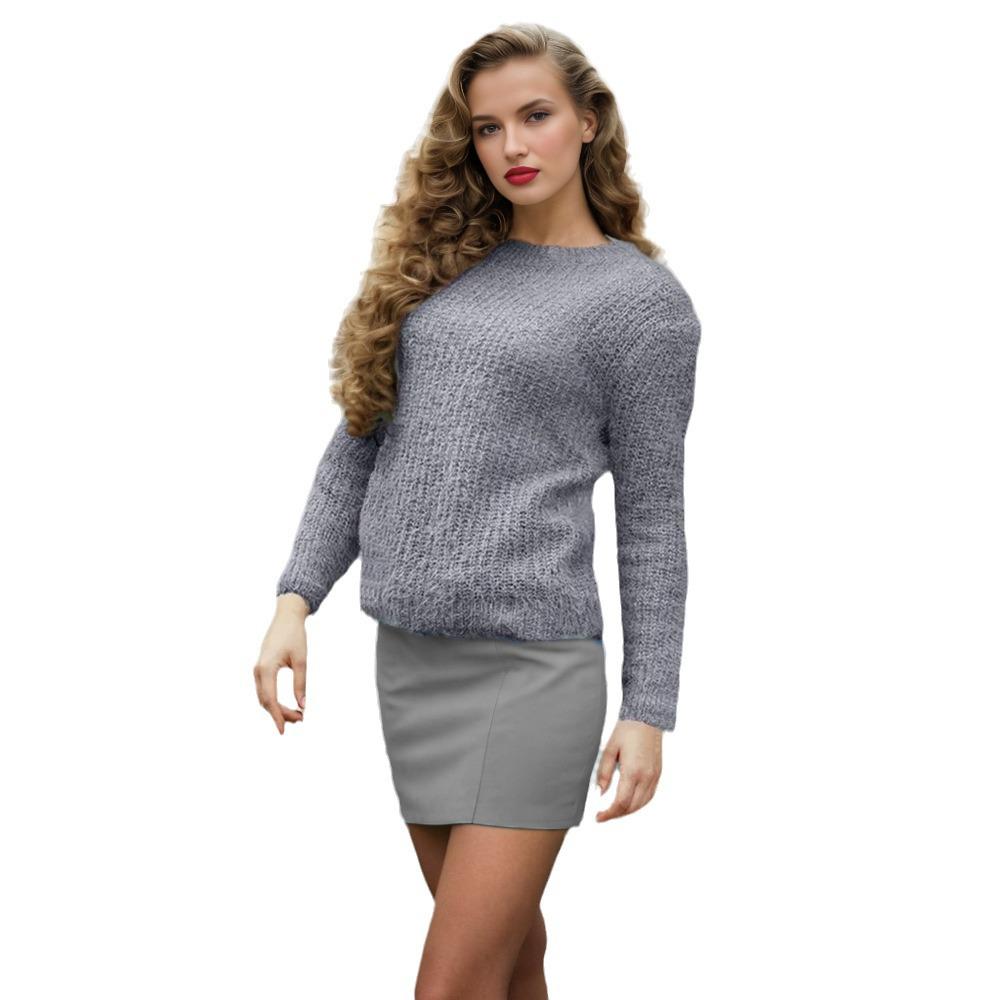 European and American Women’s Autumn & Winter Knitted Long Sleeve Round Neck Fashion Sweater