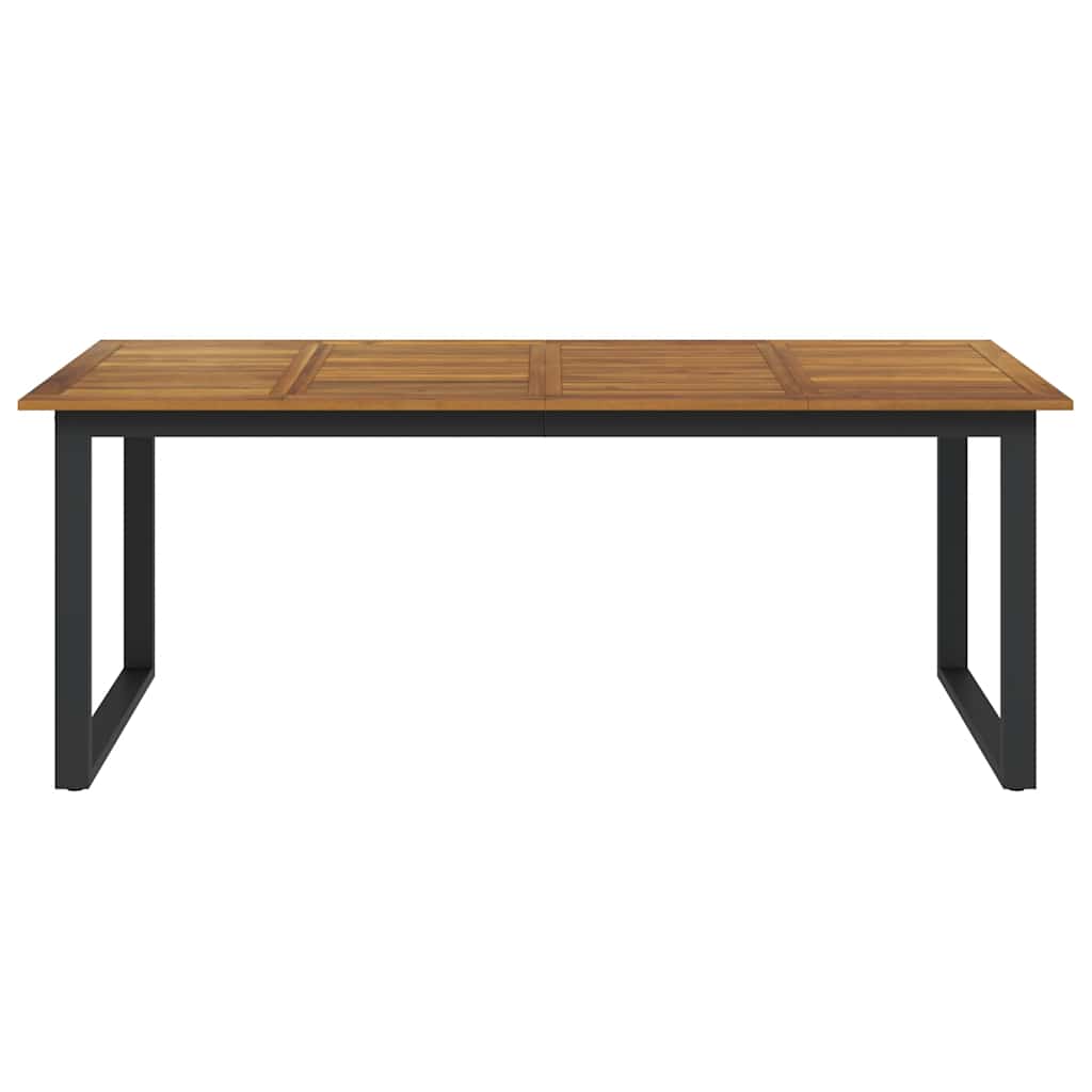 Garden Table with U Shaped Legs 200 x 90 x 75 cm Solid Acacia Wood