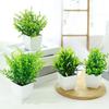 4 Stück Mini künstliche grüne Topfpflanzen, kleine Fake-Pflanzen mit Topf für Zuhause, Büro, Indoor, Tisch, Regal, Bauernhaus, Badezimmer Dekoration