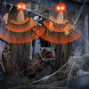 Horror Pumpkin Skull Hanging Ghost Decoration with Voice Control and Eerie Red Eyes Enhance the Spooky Atmosphere of Your Halloween Party