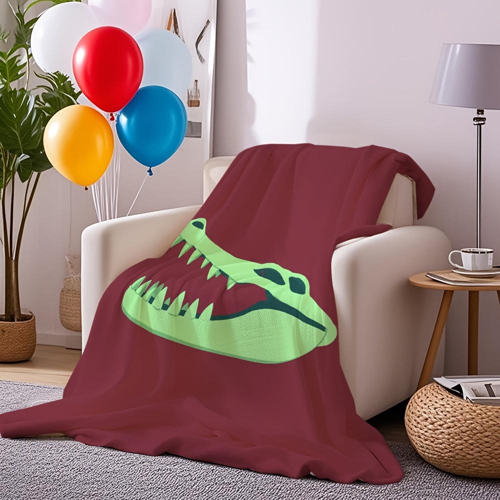 

Crocodile Head Cartoon Throw Blanket Fun Animal Design for Living Room Decor Gift for Kids PlayfulStyle40x50 70x100cm28x39in