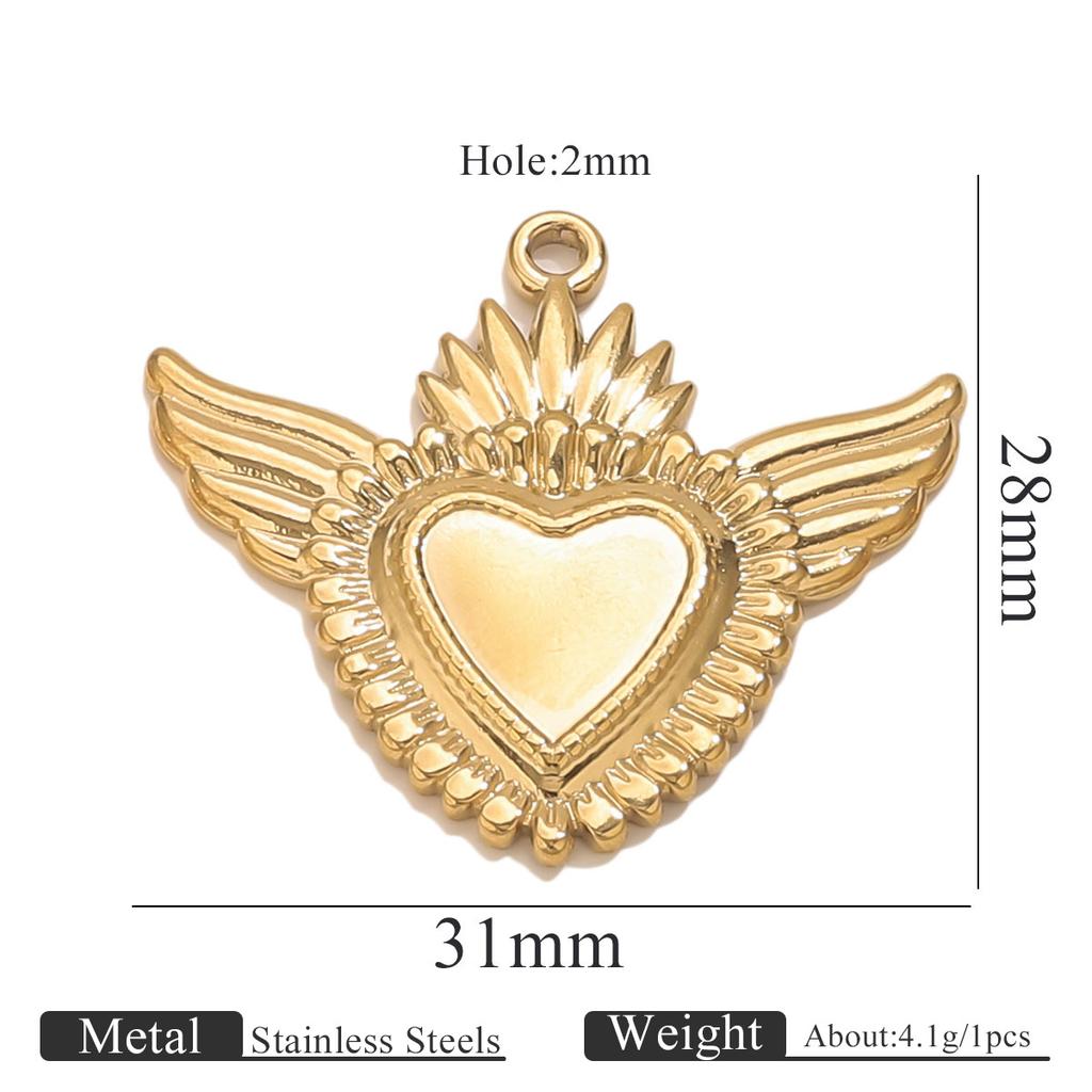 Yori 5PCS Stainless Steel Fashion Sun Love Heart Pendant Bracelet Necklace DIY Accessories Waterproof Wholesale