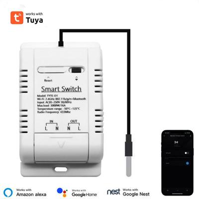 Wifi Ds18b20 Temperature Sensor Real-time Monitor Tuya Smart Rf433 Intelligent Thermostat Temperature Switch Voice Control 16a