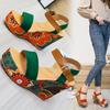 Women Sandals Shoes Printing Slope Heel High Waterproof Platform Ladies Ankle Strap Female Round Toe Summer Fashion Colorful
