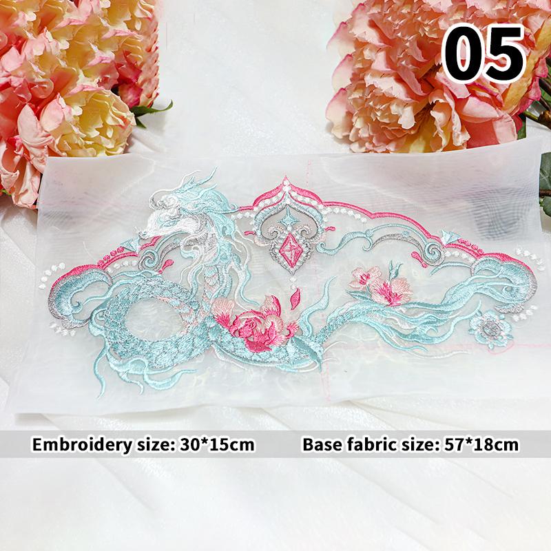 Chinese Style Dragon Embroidery Patches Embroidery Hanfu Patches Appliques For DIY Sewing Clothing Dress Home Decor Accessories