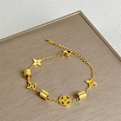 Licht Luxe Vierbladige Klaver Handjuwelen Senior Gevoel van Dubbelzijdige Vierbladige Klaver Armband Vrouwelijk Eenvoudig Temperament Armband