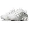 Nike Shox R4 White Metallic Women Sneakers Metallic-Silver Max-Orange AR3565-101