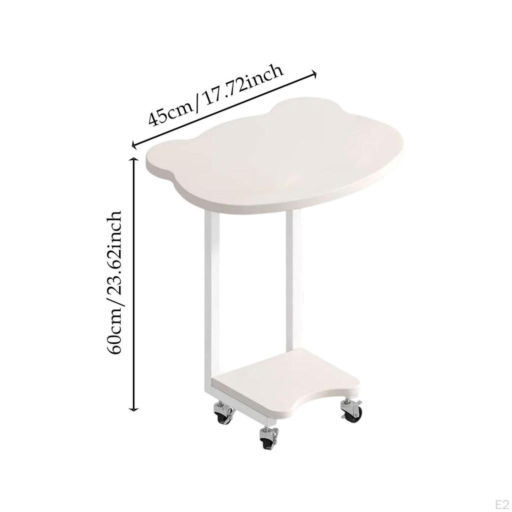 Bear End Table with Wheels Modern Creative Decorative Cute Side Movable for Sofa, Couch,