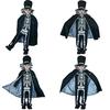 Kids Boy Skeleton Skull Ghost Cloak Halloween Cosplay Party Outfit Costume