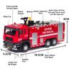 1:50 Scale Smoke Exhaust Fire Truck Water Tank Car Model Toy Music Light Metal Body Doors Opened Engineering Vehicles Boys Gifts