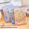 29 Stickers + 20 Scene Images/pack Miniature Sticker Book Sunshine Town 3D Cartoon  Diy Landscape Decoration Sticker Book