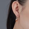 Amber Oval Zircon Dangle Earrings Elegant Gold Plated Jewelry for Women