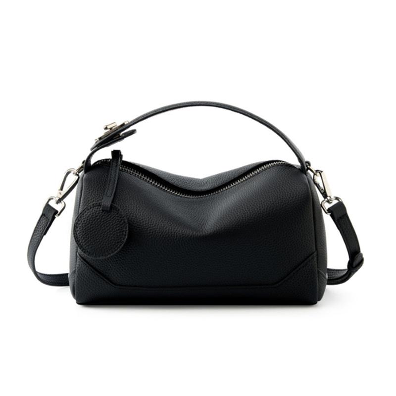 HIFASHION Genuine Leather Small Boston Women Shoulder Bags Soft Pillow Satchel Crossbody Purses Daily Work Tote Ladies Handbags
