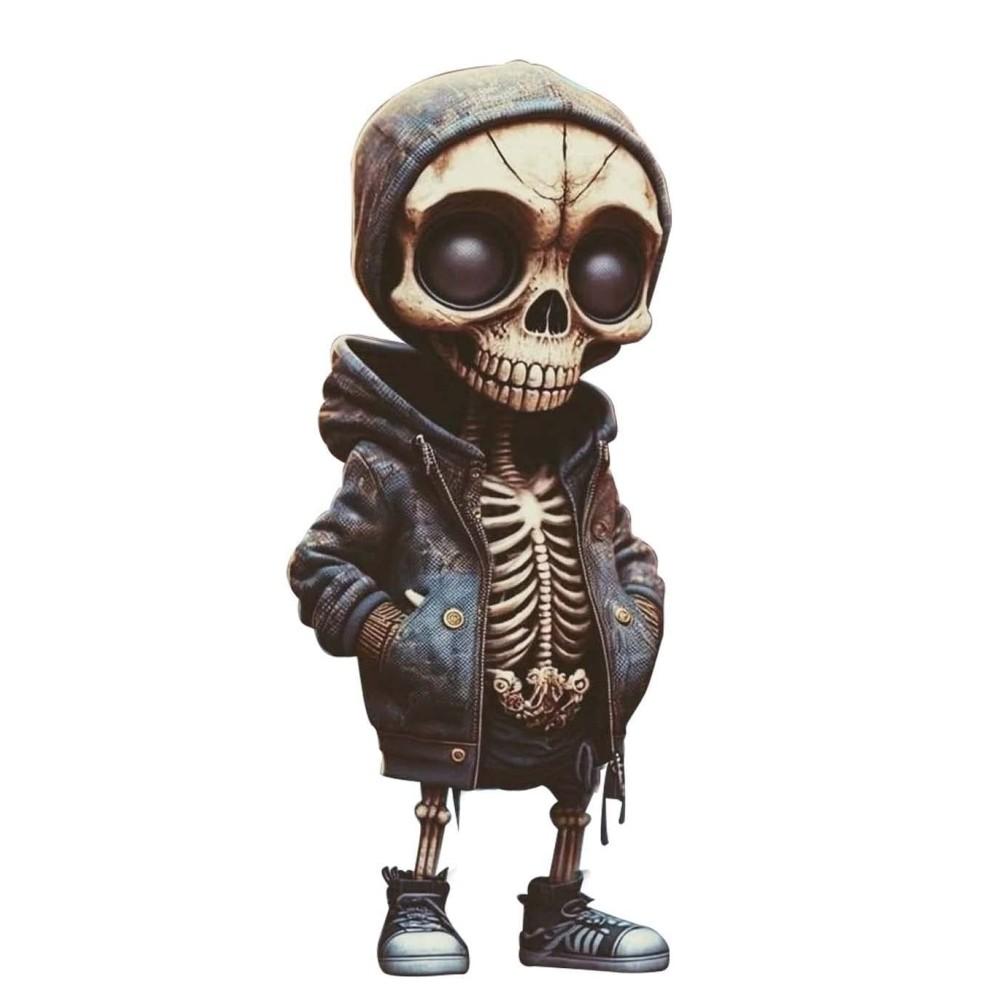 Pryskyřice Cool Skeleton Figurky Halloween Skeleton Figurka Lebka Příšerné ozdoby Dekorace na palubní desku auta Dekorace stolu