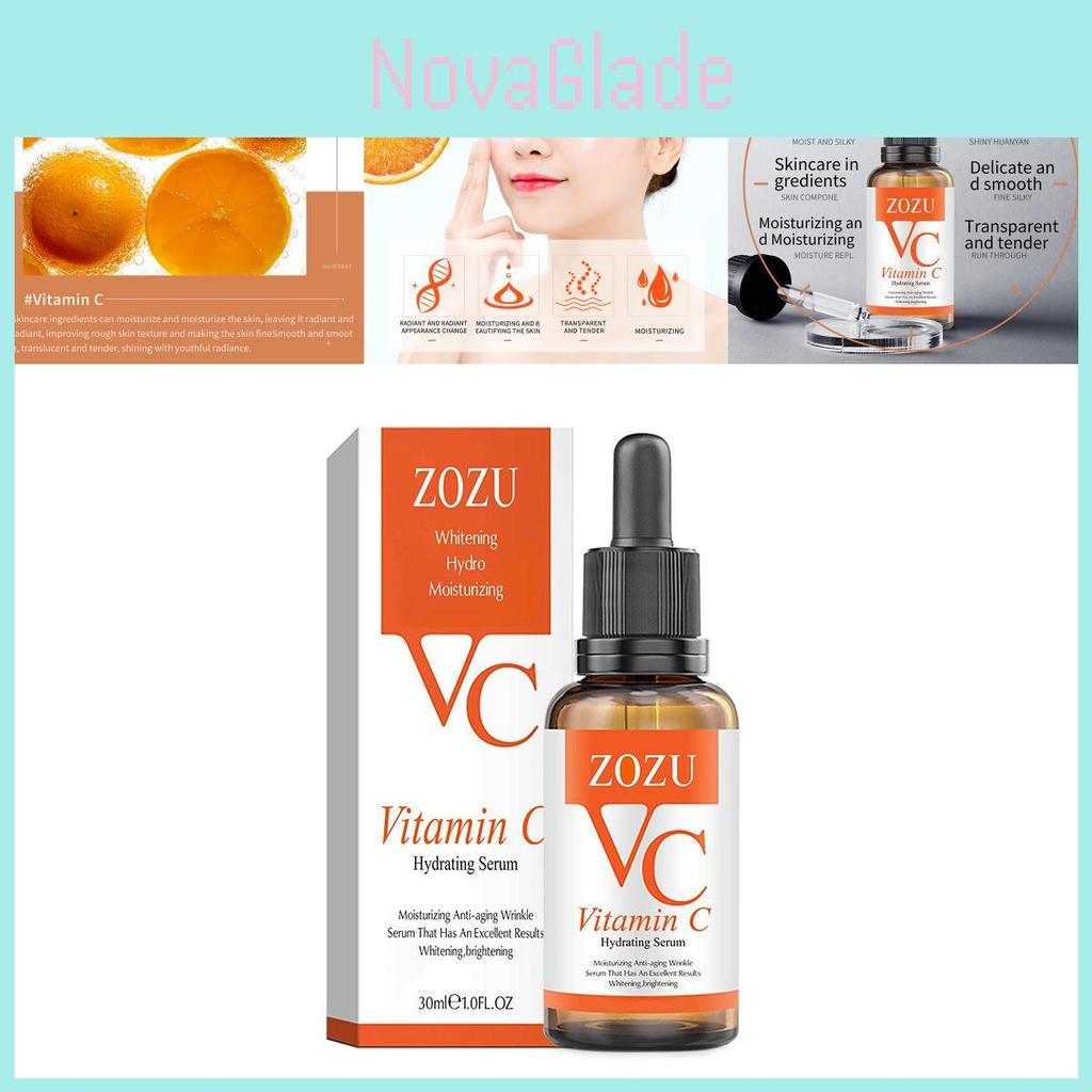 Zozu Vitamin C Essence 30ml Hydrating Brightening Pore Minimizing Serum For All Skin Types