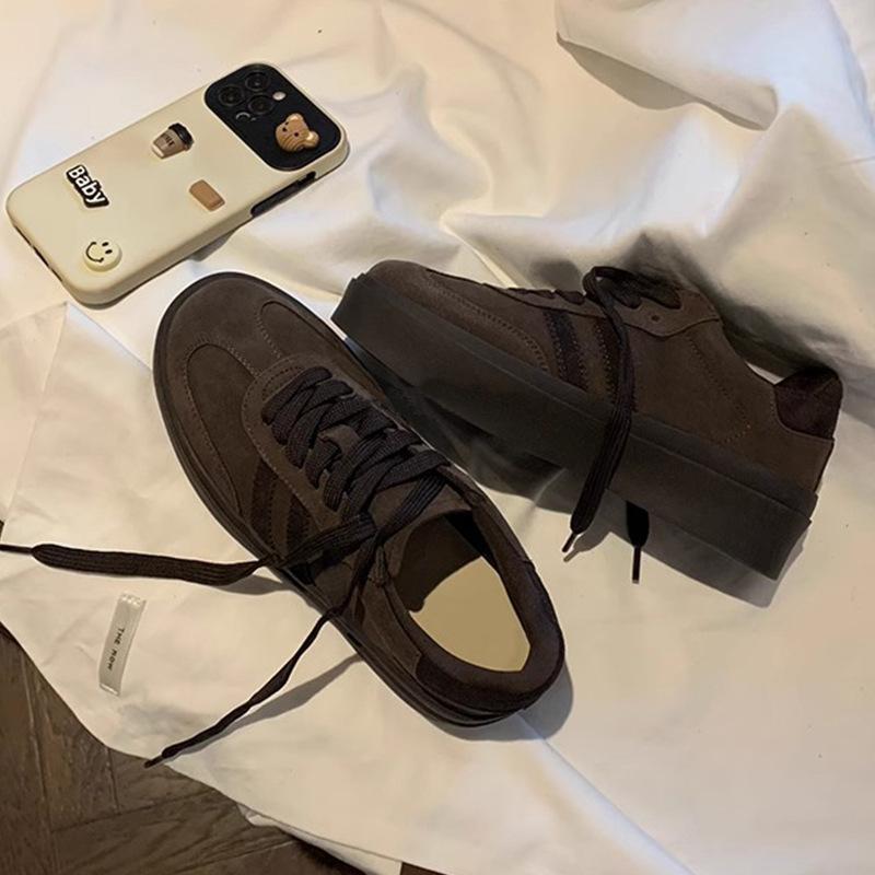 

~ Толстая подошва, увеличивающая рост, цветовая гамма, круглый носок, ретро, универсальные, повседневные, плоские туфли, маленькие белые туфли, женские 40