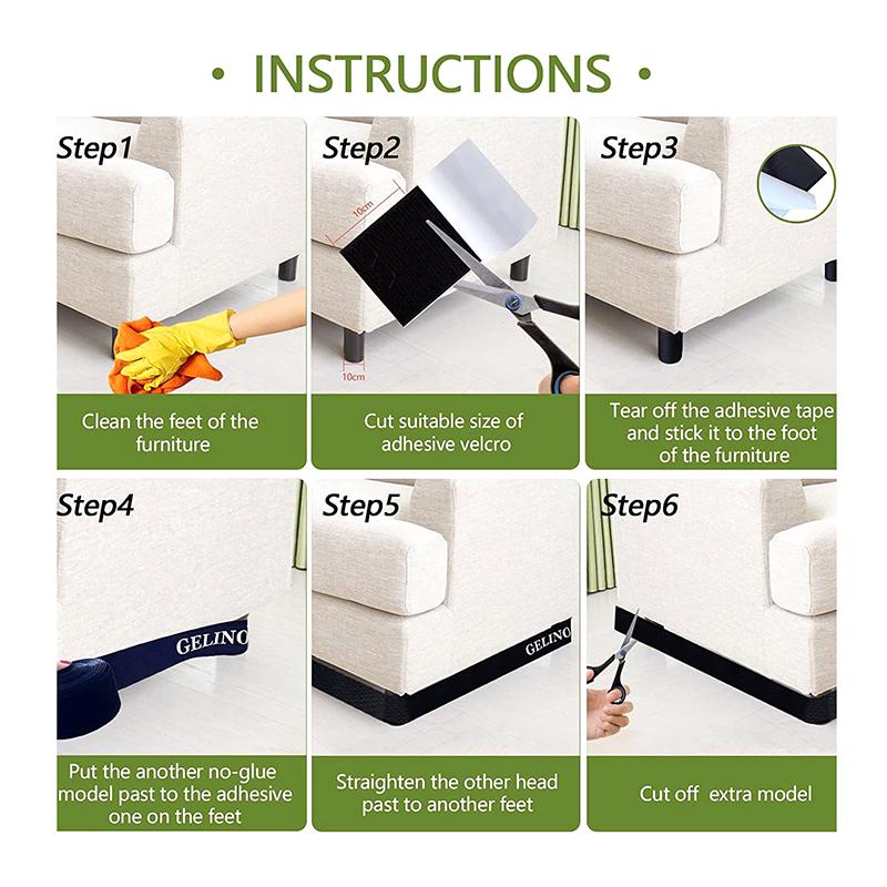 3/6/10M Sofa Toy Blocker Dustproof Adhesive Strap Under Couch Blocker Adjustable Sofa Edge Baffle Fixed Strap Interceptor