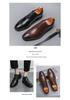 Men's British Patchwork Loafers - Large Size Flower Leather Formal Casual Shoes