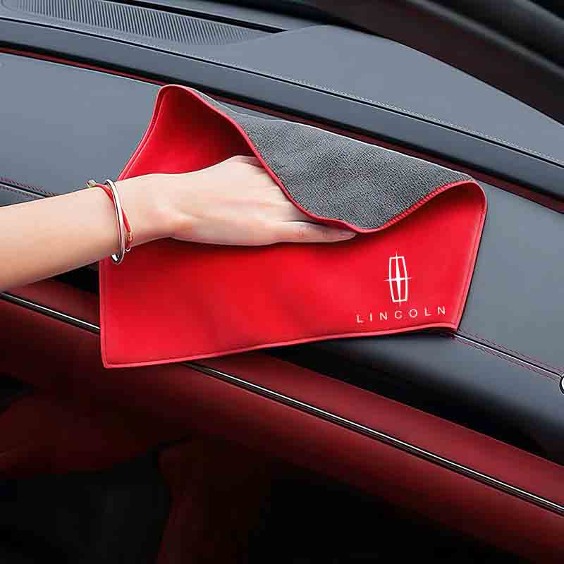 2-in-1 Microfiber Towel Car Cleaning Tools Rag Cloth For Lincoln MKZ Corsair NauMKX-Aviator tilus MKC Navigator MKX Continental aq1