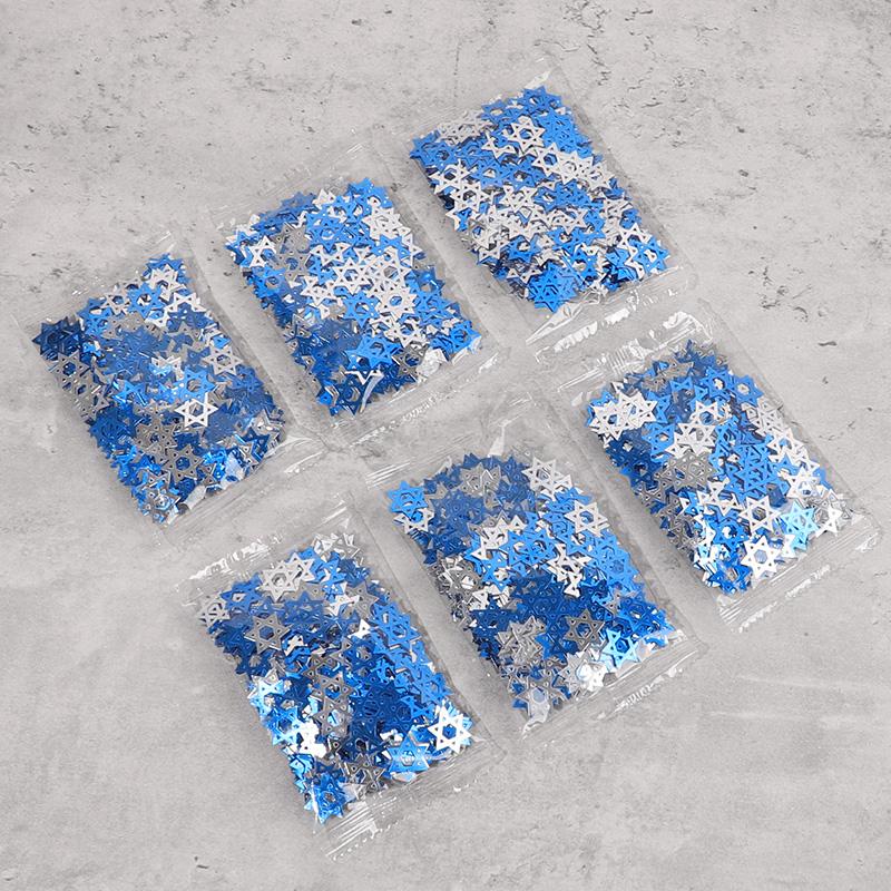 450pcs/bag Hanukkah Theme Star Confetti for Chanukah Party Home Table Decoration Supplies Wedding Birthday Party DIY Gift Crafts