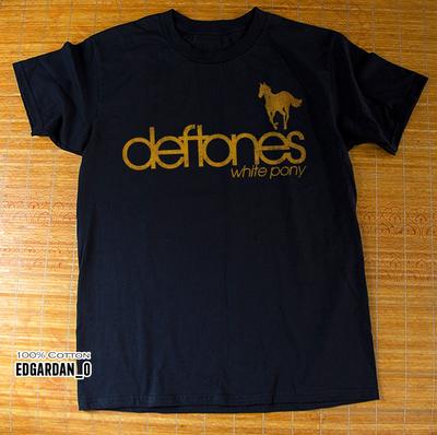 DEFTONES White Pony Yellow/White Logo Black Unisex T-shirt Size S-5XL