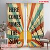 2pcs 2D Flat Printing Drapes Here Comes Sun Polyester Without Electricity Family Party Use for Photo Booths & Holiday