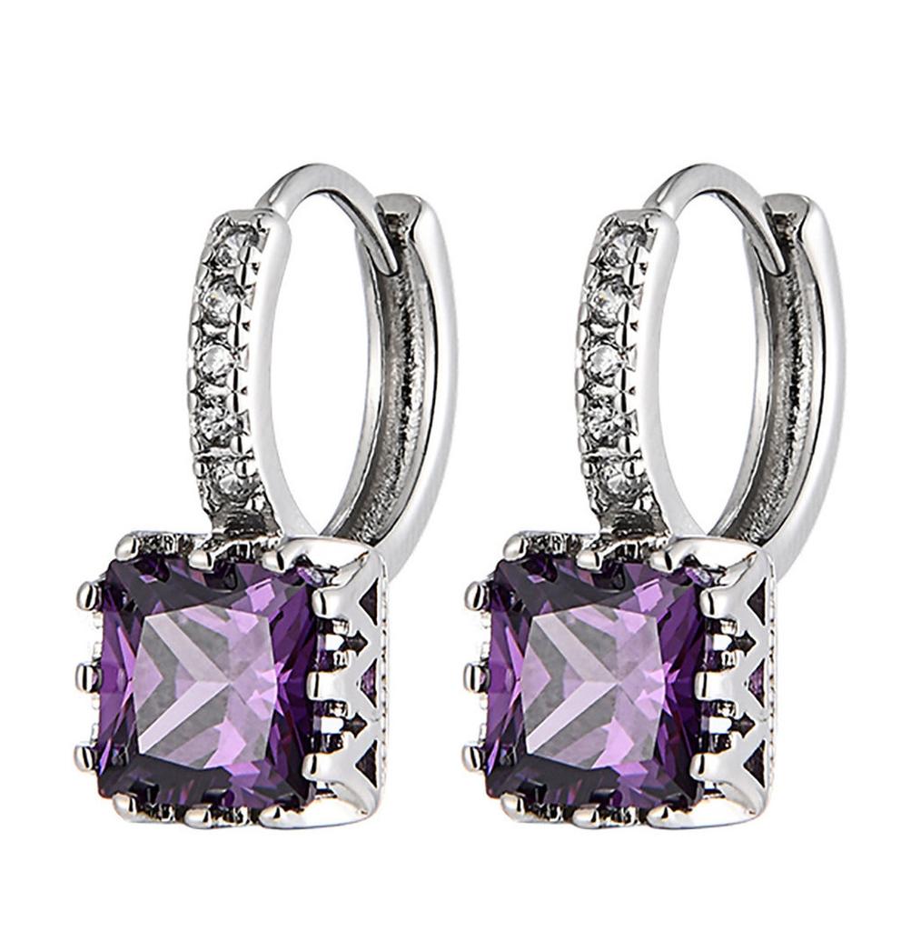 Stylish Zircon Square Alloy Earrings For Women Geometric Summer 2022 Jewelry Unique