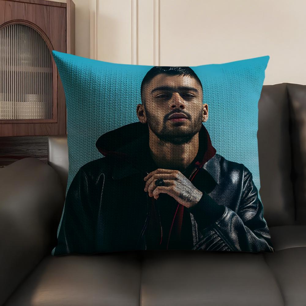 ZZayn MMalik Singer Cushion Cover Natural Linen Organic Fabric DoubleSided Printing Sofa Home Decor Gift Pillow Case