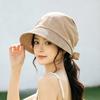 Sun Protection Straw Hat For Women With Ties Foldable Breathable Summer Sun Hat For Casual Outdoors