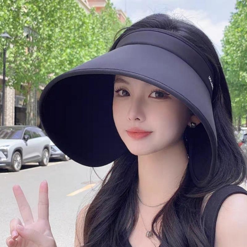 Outdoor Sun Protective Hat for Women Breathable Hollow Top Design Wide Brims Hat for Various Activity Fishing Cycling