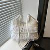 Niche Design Tote Bag Summer Leisure Vacation Fairy Lace Mesh Underarm Shoulder Portable Women's Bag Large Capacity
