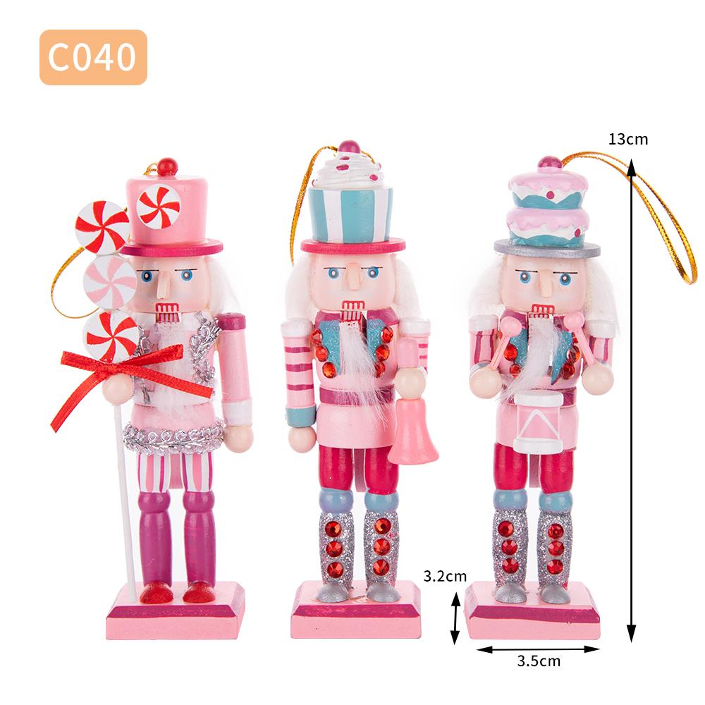 Pink Dessert-Style Nutcracker Ornament Set