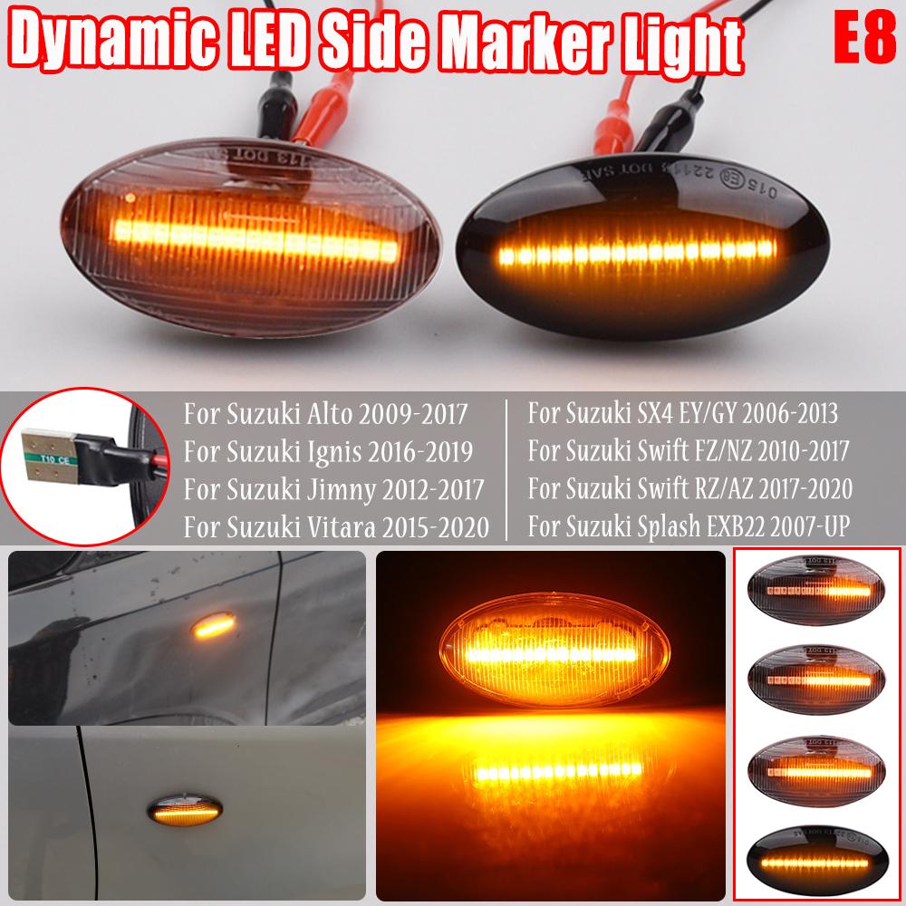 2pcs Led Dynamic Side Marker Turn Signal Light Sequential Blinker Light Amber Indicator for Suzuki Swift Jimmy Vitara SX4 Alto