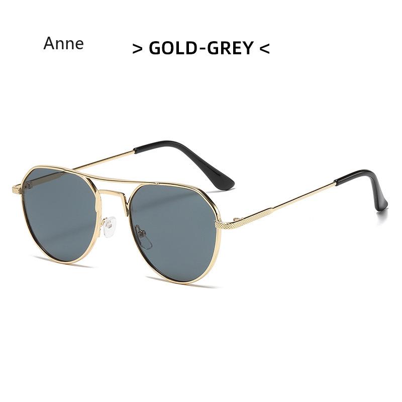 Retro Metal Frame Sunglasses for Women Men Vintage Double Bridge Unisex Shades UV400 Gafas De Sol Hombre