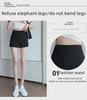 Summer 2023 Women's Black Suit Shorts with Anti-Exposure Safety Design