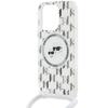 Karl Lagerfeld Klhmp15Xhckcklct Iphone15 Pro Max 6.7 Transparent Hardcase Iml Crossbody Monogram Karl & Choupette Head Magsafe