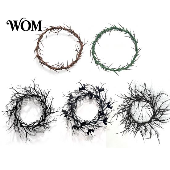 Eerie Thorns Decoration Wreath, Realistic Spiked Branches, Halloween Horror Theme Decoration, Party Decor Dead Branch Spooky for Haunted House