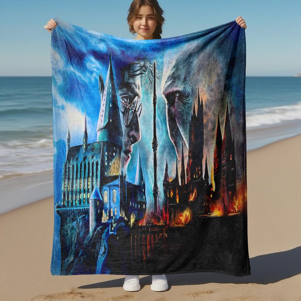 1pc Hogwarts Voldemort Harry Potter Outdoor Flannel Throw Blanket All Season Soft Warmth,Home Decor 1031193