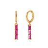 Women Multi Color CZ Drop Earrings Gold Plated Cute Girls Hoop Earrings Geometric Cubic Zirconia Earrings Jewelry Gift