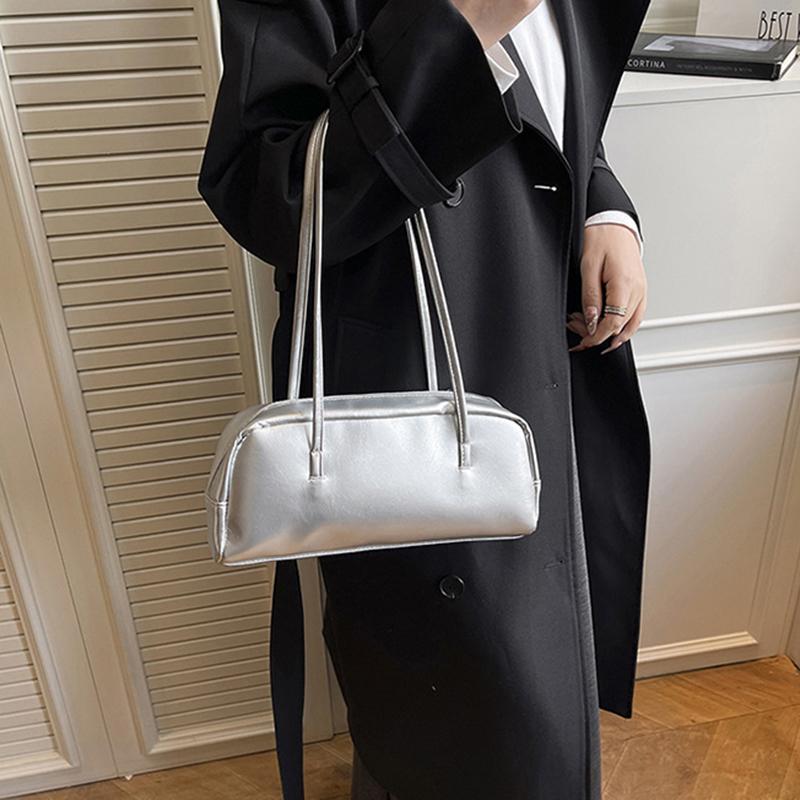 New High-end Underarm Bag Vintage Style Women's Shoulder Bag PU Commuter Tote Bag Fashion Solid Color Handbag